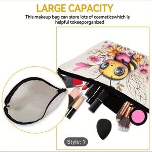 Floral Bee Makeup Bag